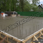 Заливка бетона в фундамент с композитной арматурой
